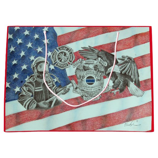 Patriottische Eerste Responder Groot Cadeauzakje (Voorkant)