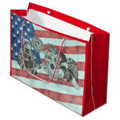 Patriottische Eerste Responder Groot Cadeauzakje (Voorkant Gekanteld)
