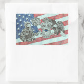 Patriottische Eerste Responder Rechthoekige Sticker (Tas)