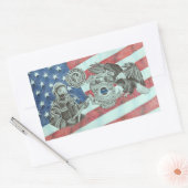 Patriottische Eerste Responder Rechthoekige Sticker (Envelop)