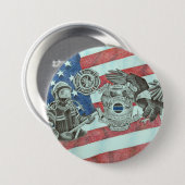 Patriottische Eerste Responder Ronde Button 7,6 Cm (Voorkant /achterkant)