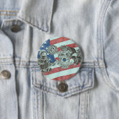 Patriottische Eerste Responder Ronde Button 7,6 Cm (In situ)