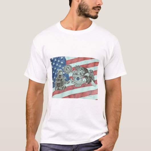 Patriottische eerste Responder T-shirt (Voorkant)