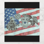 Patriottische Eerste Responder Wijn Etiket (Enkel label)