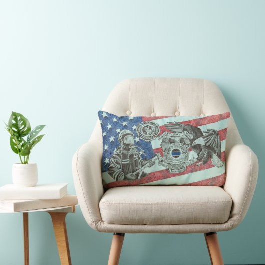Patriottische Eerste Responders Kussen (Stoel)
