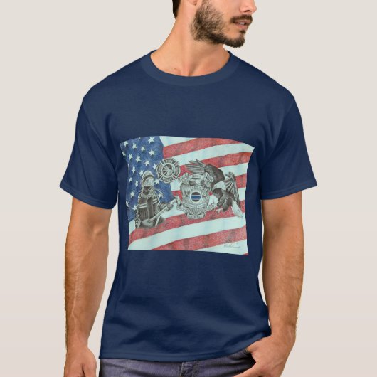 Patriottische eerste responders t-shirt (Voorkant)