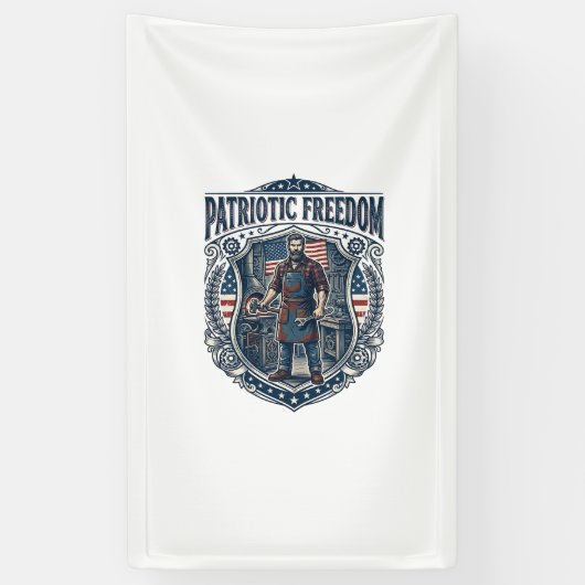 Patriottische eigenaar van een klein bedrijf spandoek (Verticaal)