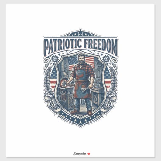 Patriottische eigenaar van een klein bedrijf sticker (Vel)