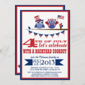 Patriottische eigenaar vierde uitnodiging van juli (Voorkant / Achterkant)