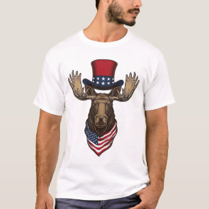 Patriottische Eland Vintage Gravure Vector Design_ T-shirt