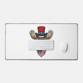 Patriottische Eland Vintage Gravure Vector Ontwerp Bureaumat (Keyboard & Muis)