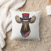 Patriottische Eland Vintage Gravure Vector Ontwerp Kussen (Deken)
