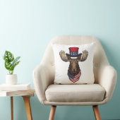 Patriottische Eland Vintage Gravure Vector Ontwerp Kussen (Stoel)