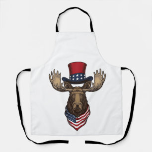 Patriottische Eland Vintage Gravure Vector Ontwerp Schort