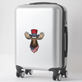 Patriottische Eland Vintage Gravure Vector Ontwerp Sticker (Koffer)