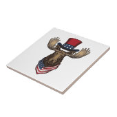 Patriottische Eland Vintage Gravure Vector Ontwerp Tegeltje (Zijkant)