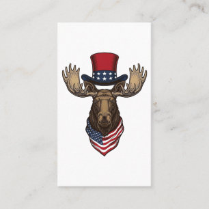 Patriottische Eland Vintage Gravure Vector Ontwerp Visitekaartje