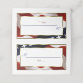 Patriottische, Elegante Amerikaanse Vlag Gouden Ta Plaatskaartje (Buitenkant ongevouwen)