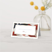 Patriottische, Elegante Vlag van de VS Gouden Tafe Plaatskaartje (Voorkant)