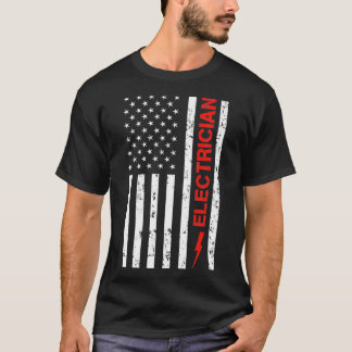 Patriottische elektricien Amerikaans-Amerikaanse V T-shirt