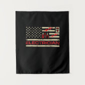 Patriottische elektricien Amerikaanse vlag Kerstmi Wandkleed (Voorkant)