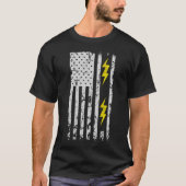 Patriottische elektricien Amerikaanse vlag T Shirt (Voorkant)