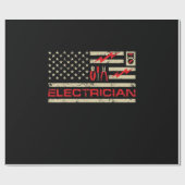 Patriottische elektriciens Amerikaanse vlagkerstak Cadeaupapier (Vlak)