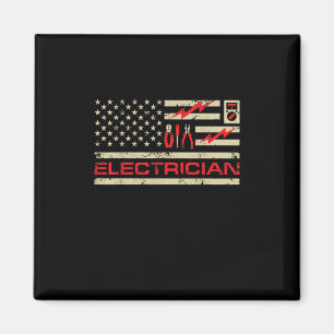 Patriottische elektriciens Amerikaanse vlagkerstak Magneet