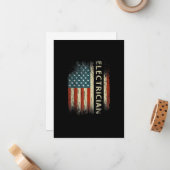 Patriottische elektrische cadeaus voor mannen Amer Notitiekaartje (Voorkant / Achterkant in situ)