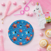 Patriottische Elmo en Cookie Monster Patroon Papieren Bordje (Feest)