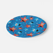 Patriottische Elmo en Cookie Monster Patroon Papieren Bordje (Gekanteld)