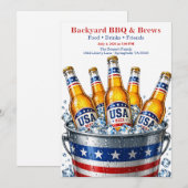 Patriottische Emmer Bier Feest - Vierde Juli Kaart (Voorkant / Achterkant)
