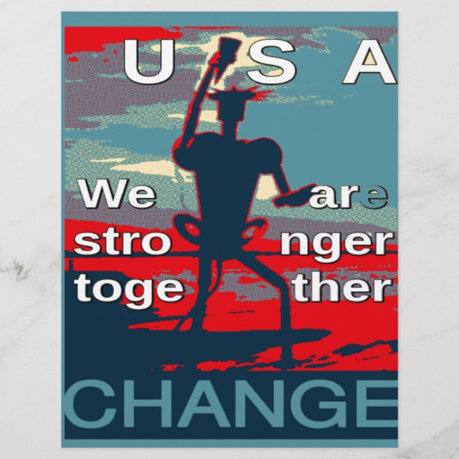 Patriottische empowering USA Verandering, samen st (Voorkant)