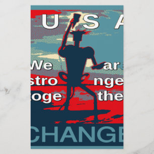 Patriottische empowering USA Verandering, samen st Briefpapier