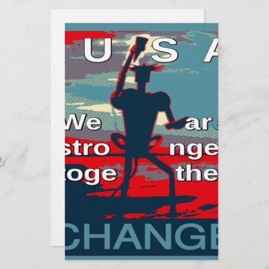 Patriottische empowering USA Verandering, samen st Briefpapier (Voorkant / Achterkant)
