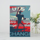 Patriottische empowering USA Verandering, samen st Briefpapier (Staand voorkant)