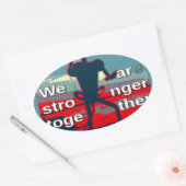 Patriottische empowering USA Verandering, samen st Ovale Sticker (Envelop)