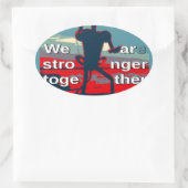 Patriottische empowering USA Verandering, samen st Ovale Sticker (Tas)