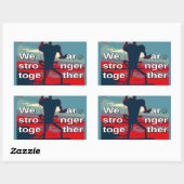 Patriottische empowering USA Verandering, samen st Rechthoekige Sticker (Vel)