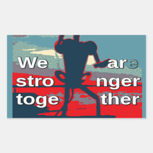 Patriottische empowering USA Verandering, samen st Rechthoekige Sticker