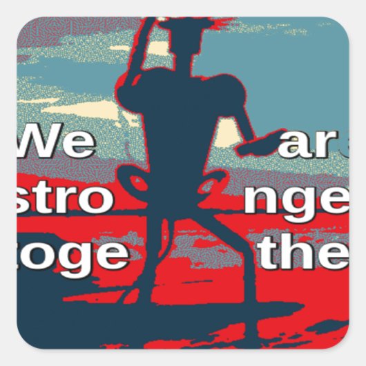 Patriottische empowering USA Verandering, samen st Vierkante Sticker (Voorkant)