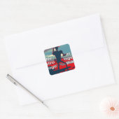 Patriottische empowering USA Verandering, samen st Vierkante Sticker (Envelop)