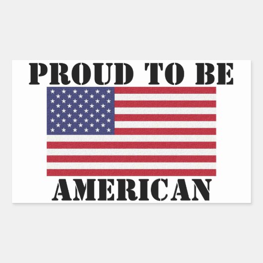 Patriottische en krachtige trots om Amerikaans te Rechthoekige Sticker (Voorkant)