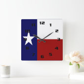 Patriottische en Vibrant Texas Flag Vierkante Klok (Huis)