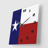 Patriottische en Vibrant Texas Flag Vierkante Klok (Hoek)