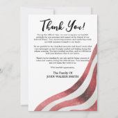 Patriottische engel vleugels foto militaire begraf bedankkaart (Achterkant)