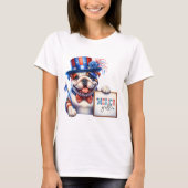 Patriottische Engelse buldog 'Merica Y'all T-shirt (Voorkant)