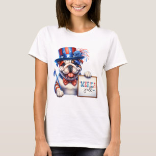 Patriottische Engelse buldog 'Merica Y'all T-shirt