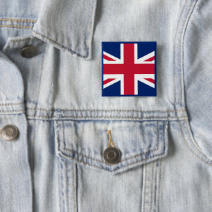 Patriottische Engelse vlag Vierkante Button 5,1 Cm