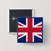 Patriottische Engelse vlag Vierkante Button 5,1 Cm (Voorkant /achterkant)